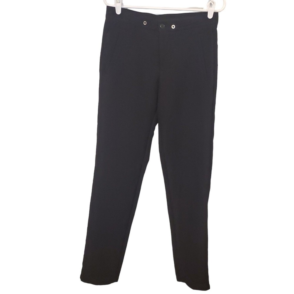 Gianni Versace  Women's Dress Pants Size 46 Black Flat Front Tapered Casual Luxe